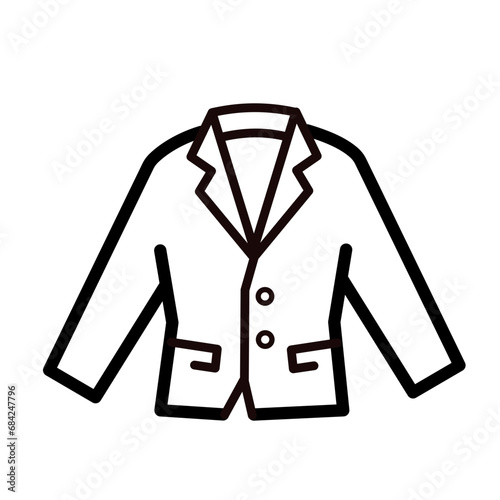 jacket, suit - vector icon