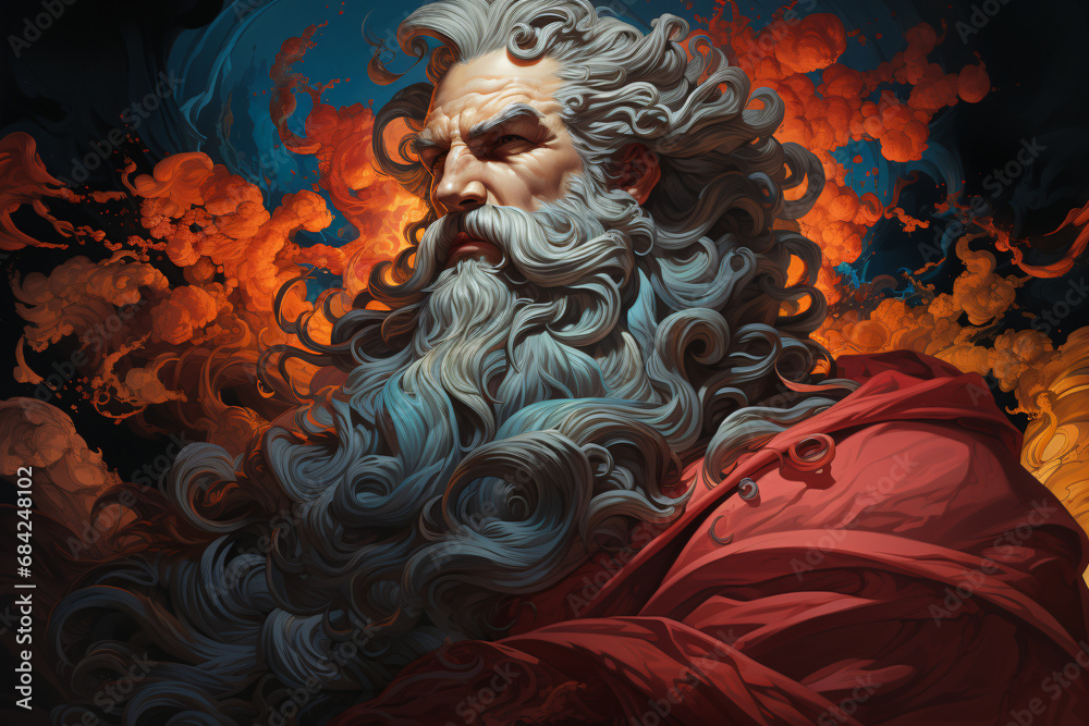 Zeus the Thunderer. God of the sky, thunder, lightning, in charge of ...