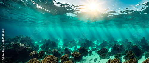 Beautiful underwater scene with reef.