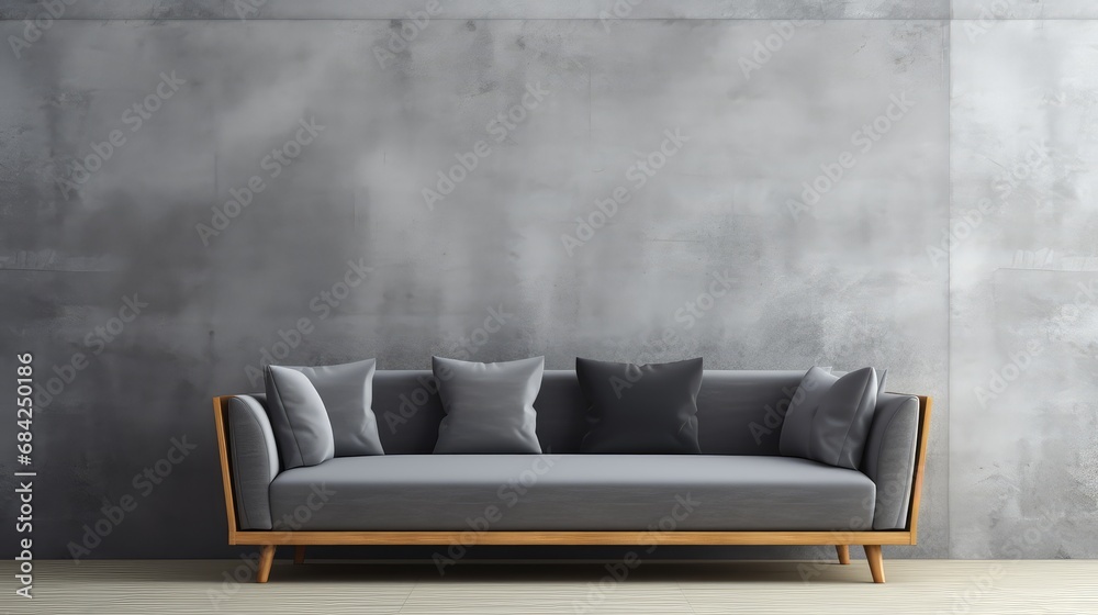 Sofa near window against concrete wall with copyspace Sofa near window against concrete wall with copyspace