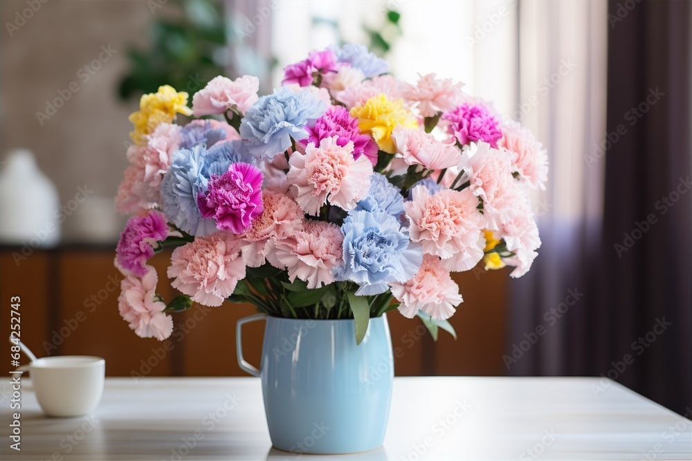 a vibrant bouquet of carnations in a vase a vibrant bouquet of carnations in a vase