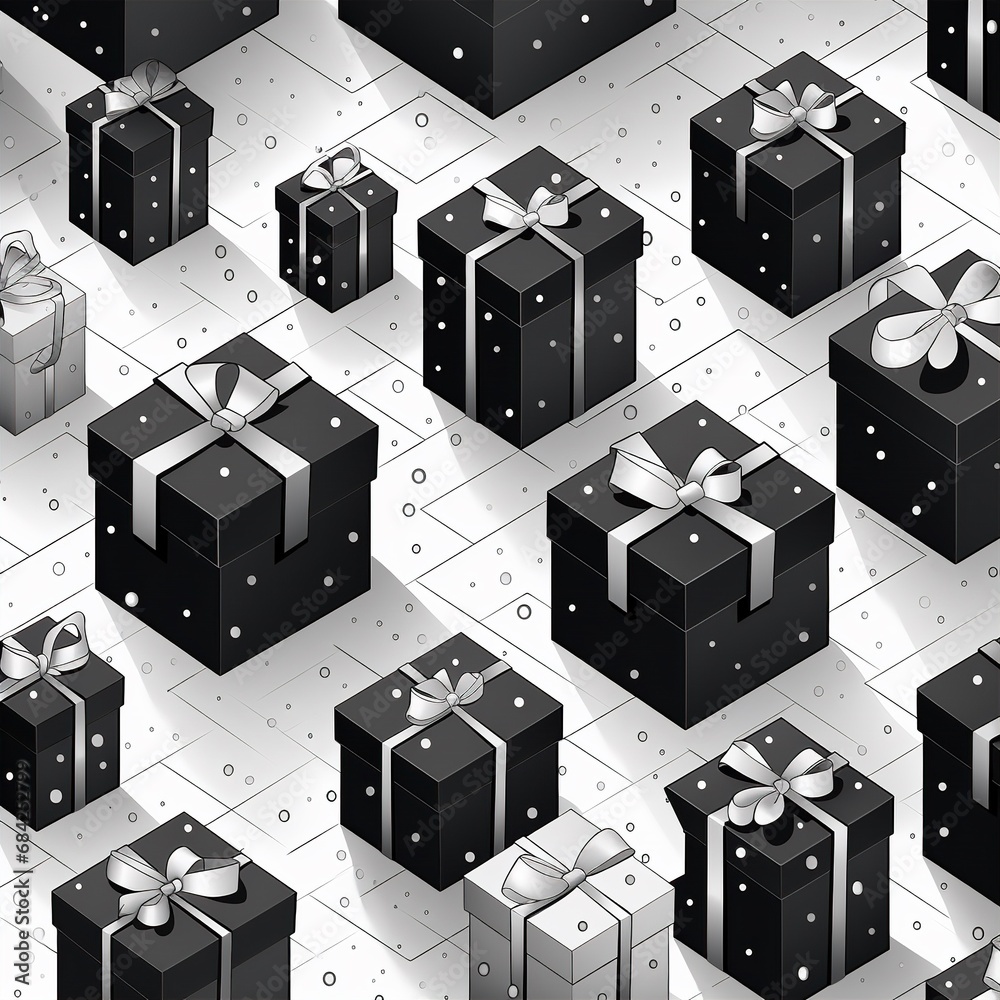 isometric gift boxes illustration contour isometric gift boxes illustration contour