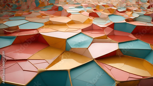 A visually striking Voronoi diagram, a geometric pattern composed of cell-like structures.	
 photo