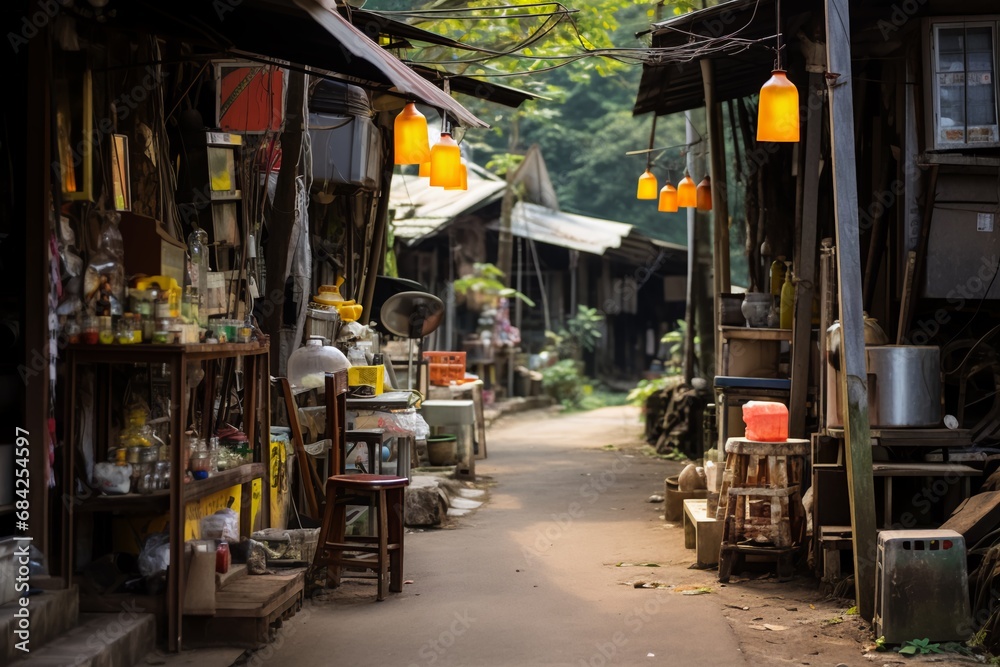 Obraz premium Quaint Alleyway in Traditional Market 