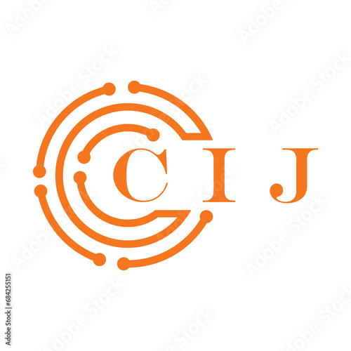 CIJ letter design. CIJ letter technology logo design on white background. CIJ Monogram logo design for entrepreneur and business photo