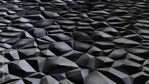фотографія detail of dark lowpoly texture reflecting light from the left