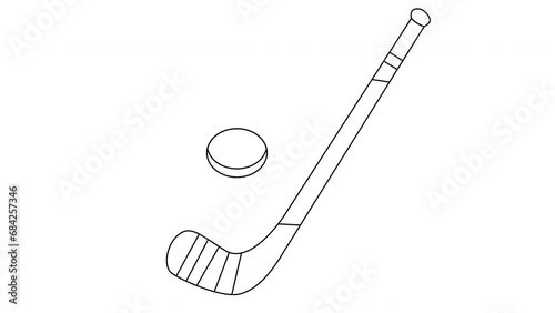 animated sketch of the hockey stick and ball icon
