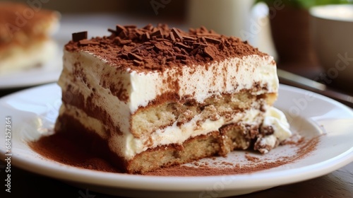 Tiramisu cake with chocolate sprinkles