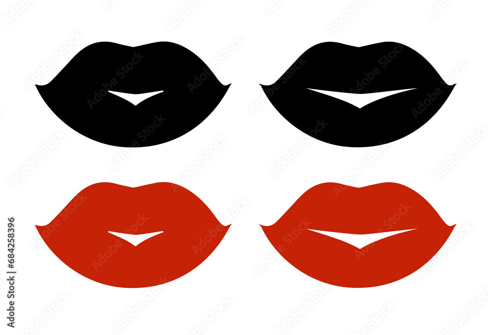 Lips icon set  illustration isolated on white background. EPS 10