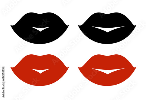 Lips icon set illustration isolated on white background. EPS 10