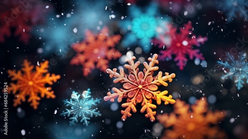 Colorful snowflakes 