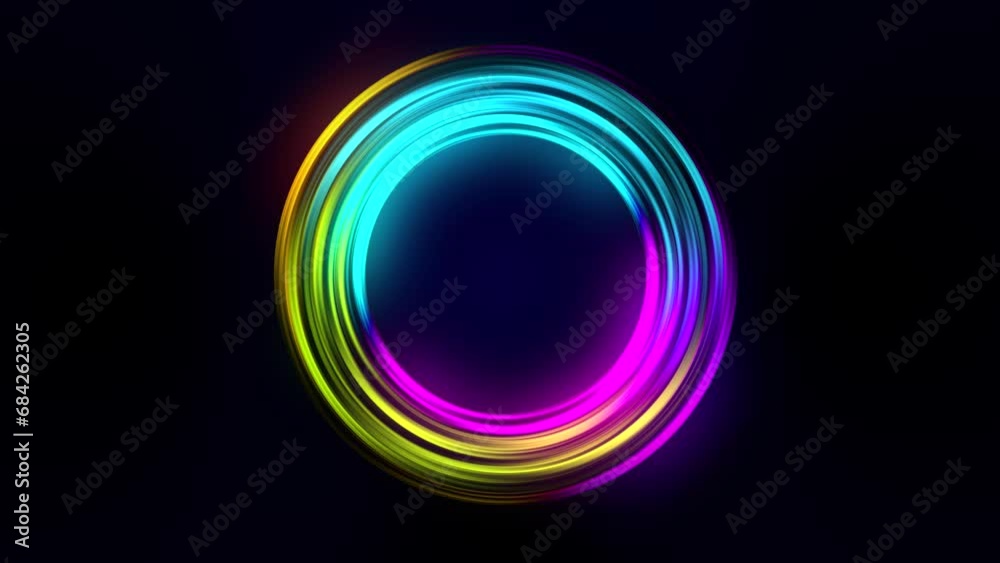 Flaming logo reveal, ring of ice and fire effect. Abstract motion graphic for logos and intro text. 2 video available, in-out sequence and loop. 3D render. 4K.