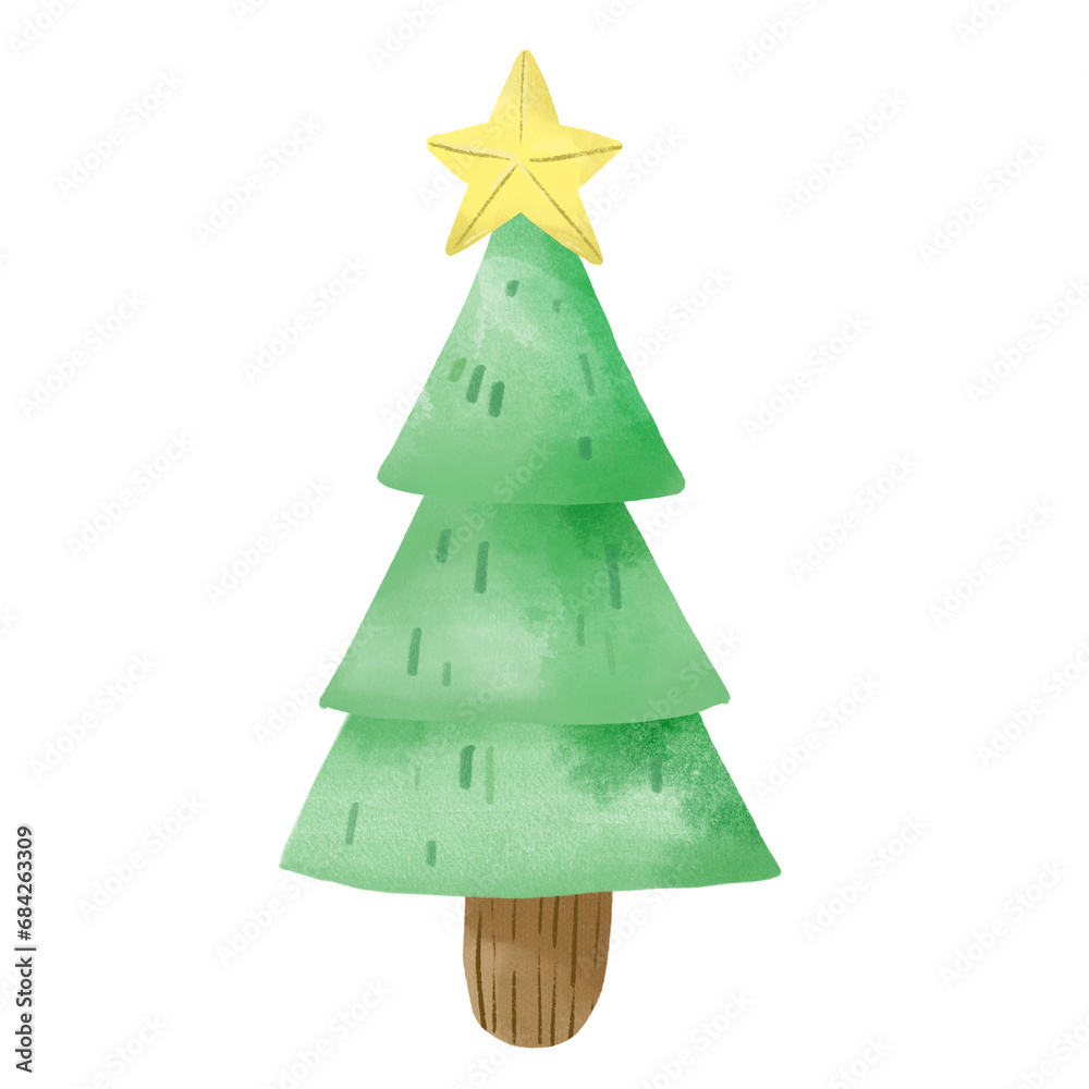 Fototapeta premium christmas tree isolated on white background