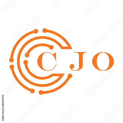 CJO letter design. CJO letter technology logo design on white background. CJO Monogram logo design for entrepreneur and business photo