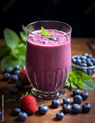  Best blueberry smoothie recipe, in the style of ingrid baars, light navy and maroon, natural fibers, smooth and shiny, light green and dark blue