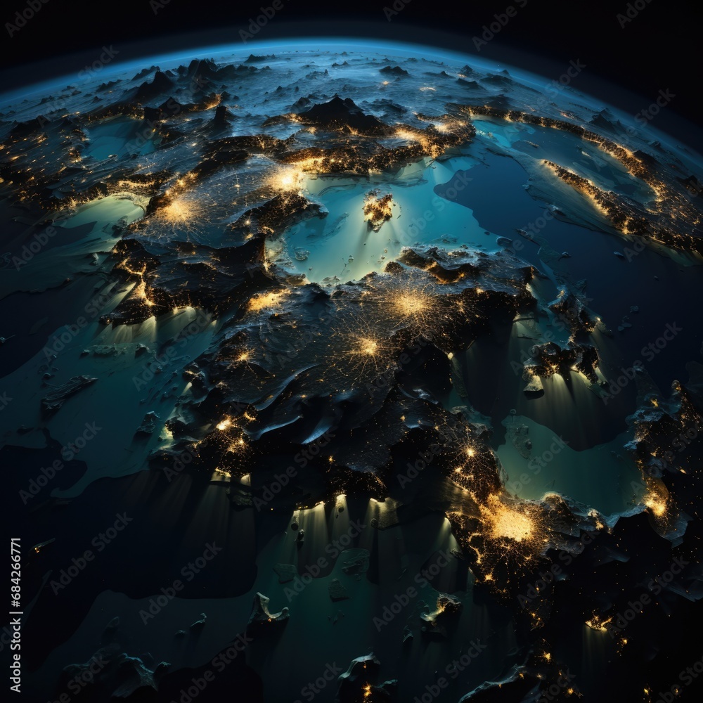 the planet earth from space in the night the planet earth from space in the night