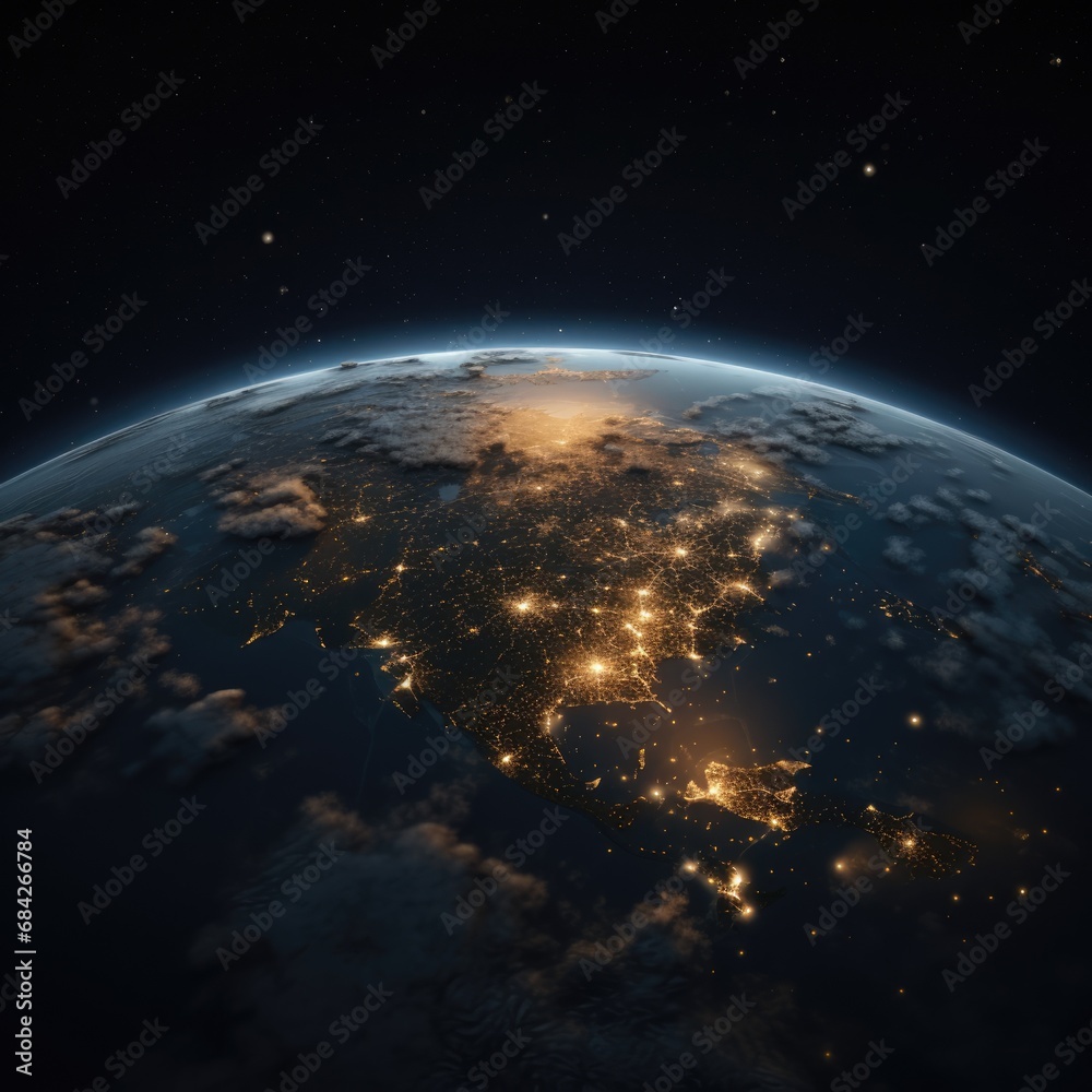 Fototapeta premium the planet earth from space in the night