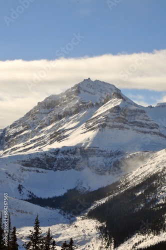 Beautiful snow-capped mountain in Banff National Park near Peyto Lake, Alberta Canada