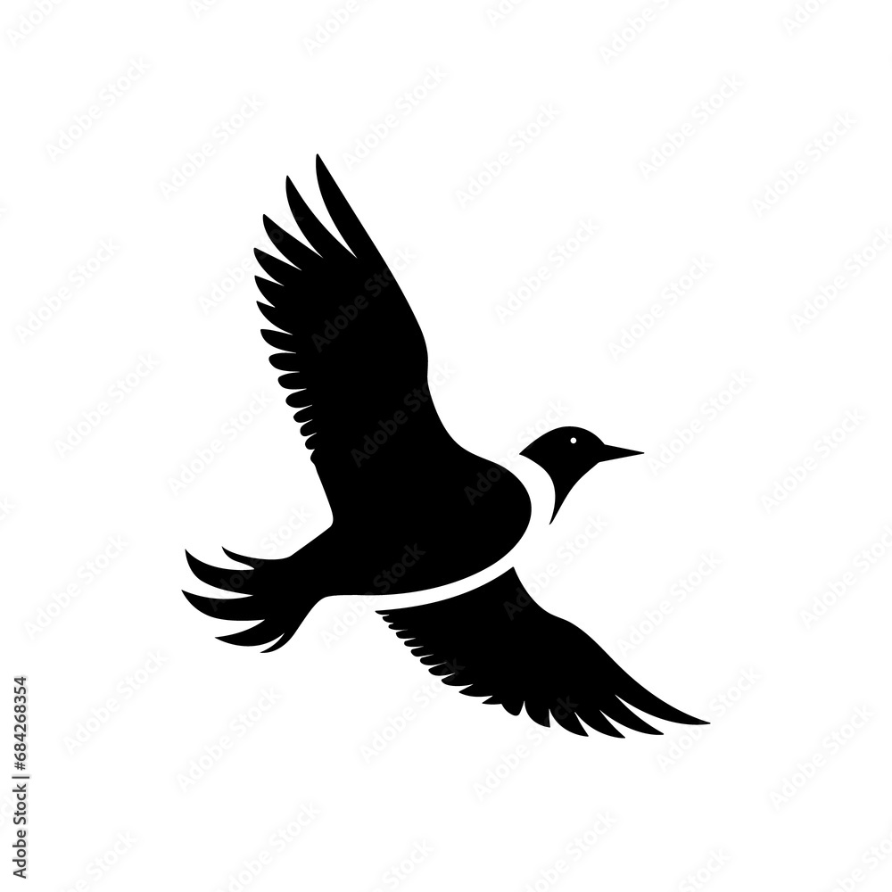 Fototapeta premium A silhouette bird black and white logo vector art clip