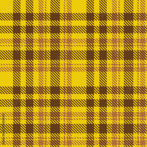 Yellow Brown Tartan Plaid Pattern Seamless. Check fabric texture for flannel shirt, skirt, blanket

