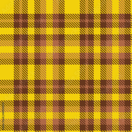 Yellow Brown Tartan Plaid Pattern Seamless. Check fabric texture for flannel shirt, skirt, blanket
