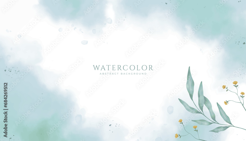 Abstract horizontal watercolor background. Neutral light colored empty space background illustration