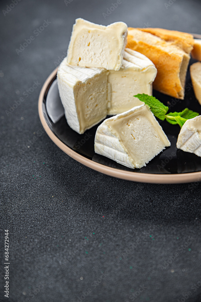 cheese soft white mold creamy taste fresh eating appetizer meal food snack on the table copy space food background rustic top view