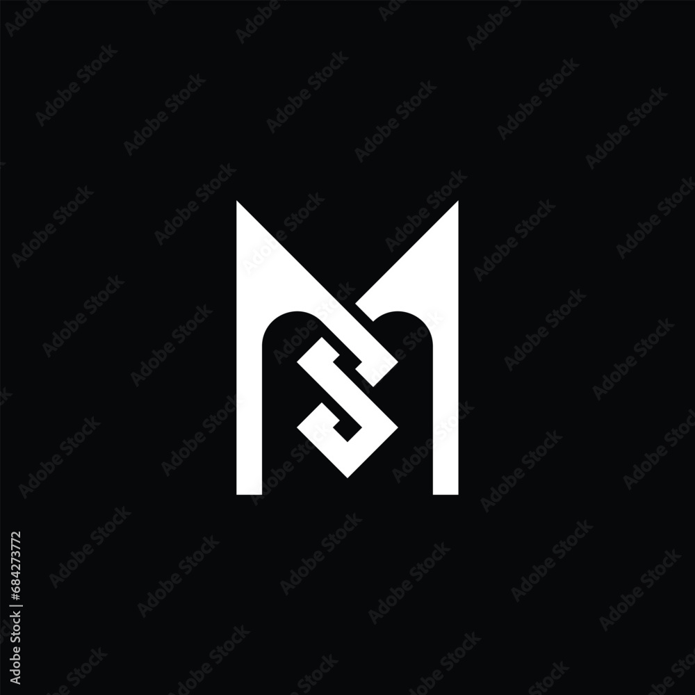 letter M knot line monogram logo design letter M knot line monogram logo design