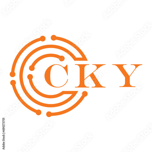 CKY letter design. CKY letter technology logo design on white background. CKY Monogram logo design for e 
  ntrepreneur and business photo