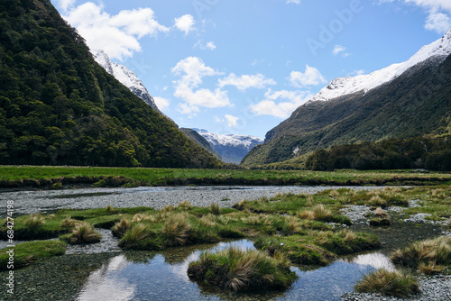 lake in the mountains in new zealand