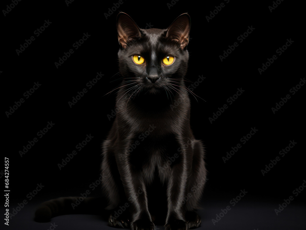 Bombay Cat, Studio Shot Isolated on Clear Background, Generative AI