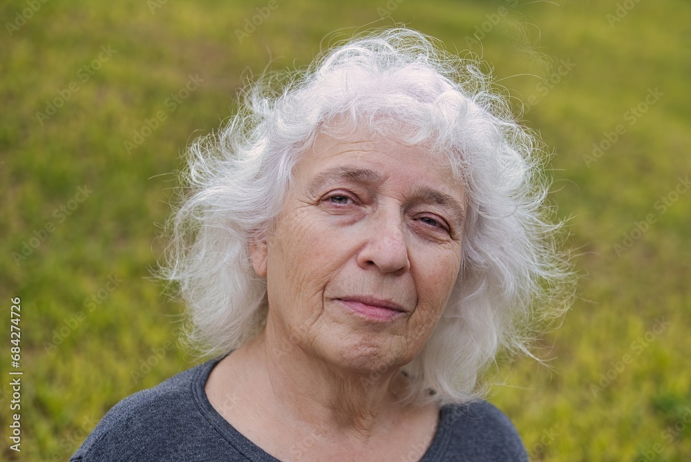 Portrait of a beautiful gray-haired seventy-year-old woman. Portrait of a beautiful gray-haired seventy-year-old woman.