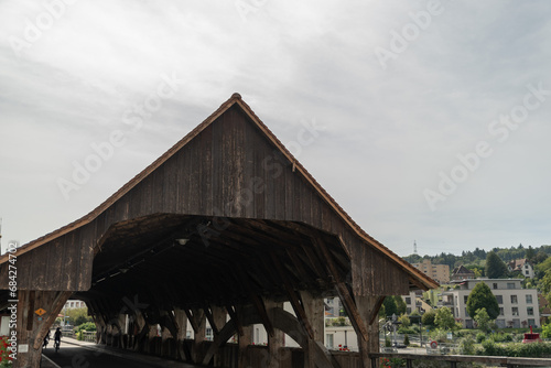 Reuss bridge over the river in Bremgarten in Switzerland © Robert