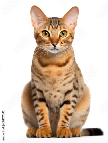 Ocicat Cat  Studio Shot Isolated on Clear Background  Generative AI