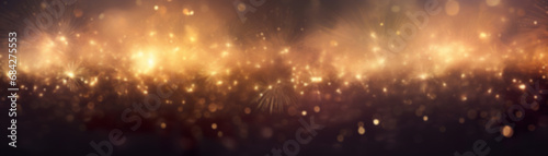 Abstract Christmas background with empty space. Glitter, bokeh lights, fireworks. Copy space for your text. Merry Xmas, Happy New Year. Festive backdrop. © Kassiopeia 