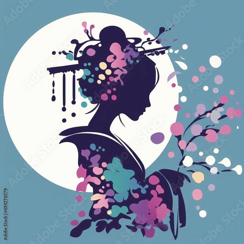 silhouette of a woman  asian