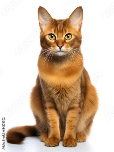 Somali Cat, Studio Shot Isolated on Clear Background, Generative AI © Vig