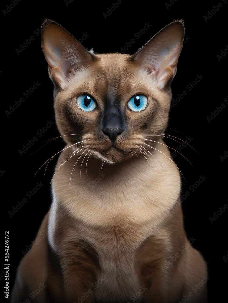 Tokinese Cat, Studio Shot Isolated on Clear Background, Generative AI Tokinese Cat, Studio Shot Isolated on Clear Background, Generative AI