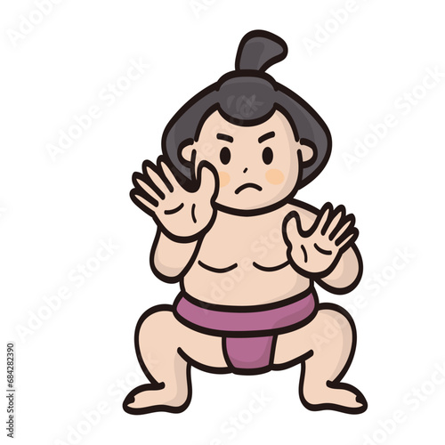 かわいいお相撲さんのイラスト_相撲取り_力士