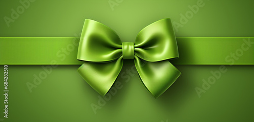 green bow with ribbon