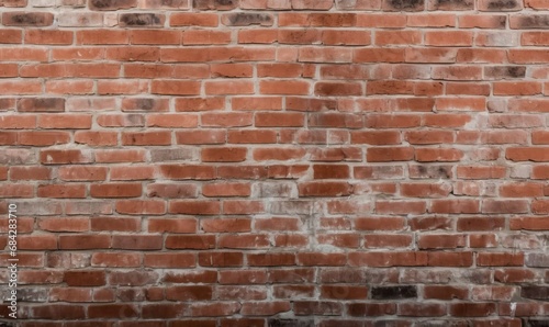 Brick wall of red color, old red brick wall texture background, Generative AI 