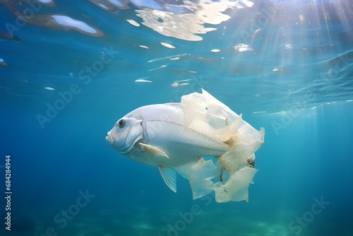 Fish in water polluted by plastic waste © A Denny Syahputra