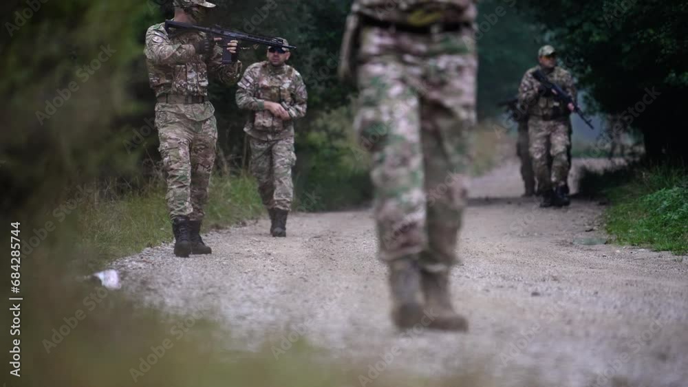 The Military Unit Moves According to the Commander's Instructions The Military Unit Moves According to the Commander's Instructions