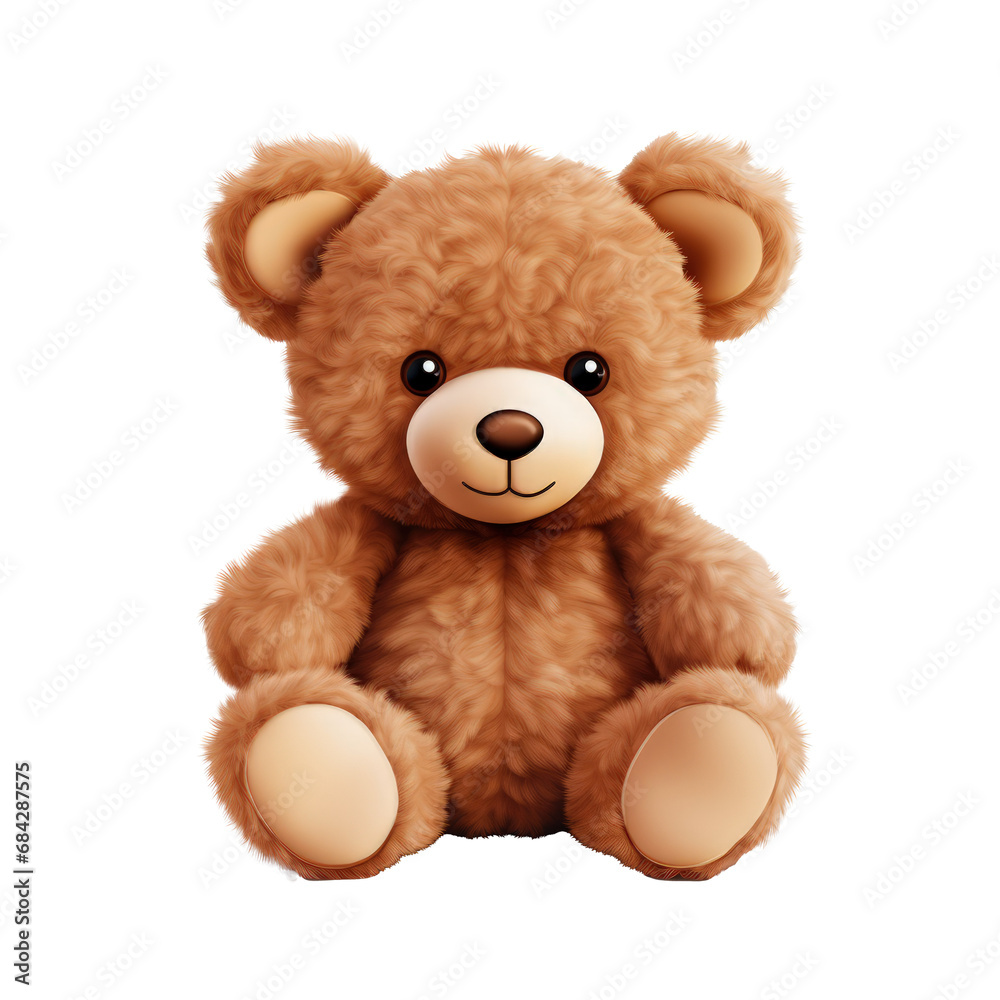 Watercolor soft toy bear isolated background