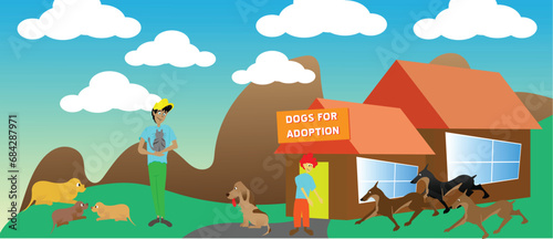 Illustration Animal Adoption Center