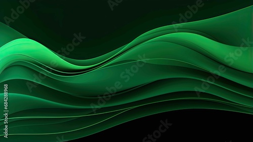 Abstract Organic Green Lines as Wallpaper Black Background Illustration
