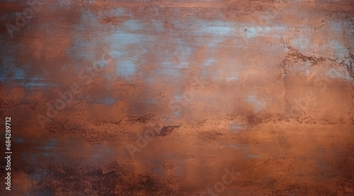 Powder sheet of metal. Beautiful unique texture. Aged copper texture with rustic patina and signs of corrosion. © Jan
