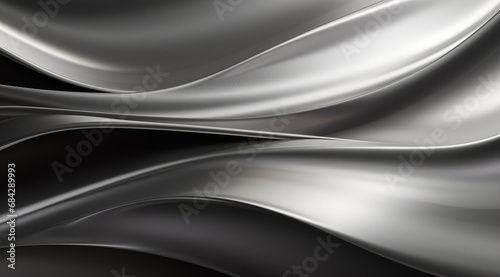 Abstract black metal texture with a sleek, wavy design.