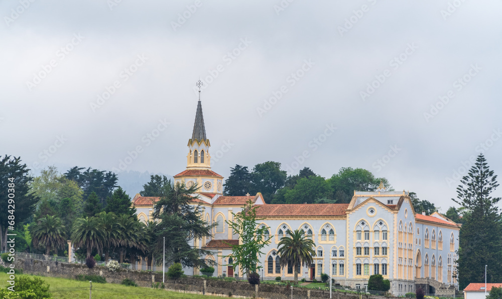 Cistercian abbey of Santa Maria de Viaceli on a cloudy day, Cóbreces, Cantabria, Spain Cistercian abbey of Santa Maria de Viaceli on a cloudy day, Cóbreces, Cantabria, Spain