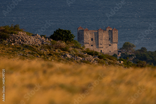 The Nehaj fortress, the medieval building on the hill above Senj, Croatia photo